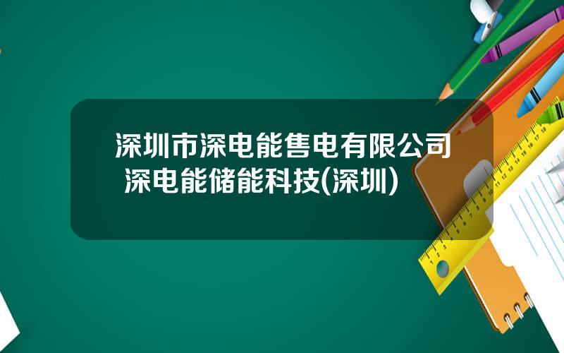 深圳市深电能售电有限公司 深电能储能科技(深圳)